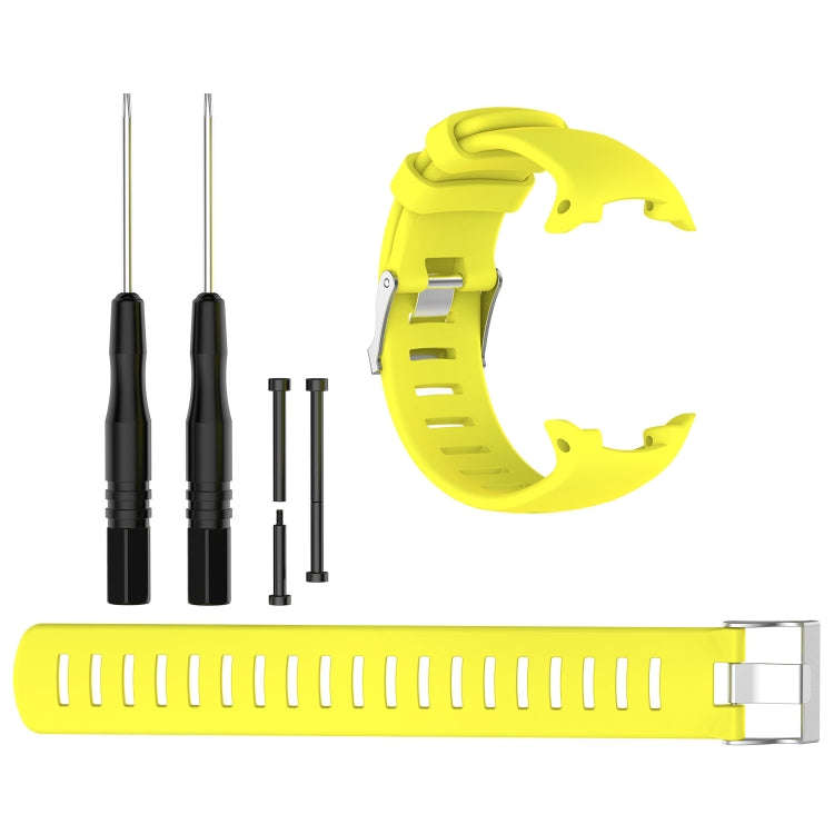 For Sunnto D4 / D4i Novo Diving Watch Silicone Watch Band with Extension Strap(Yellow)