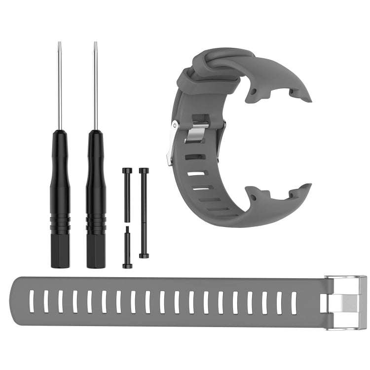 For Sunnto D4 / D4i Novo Diving Watch Silicone Watch Band with Extension Strap(Grey)