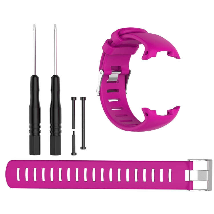 For Sunnto D4 / D4i Novo Diving Watch Silicone Watch Band with Extension Strap(Rose Red)
