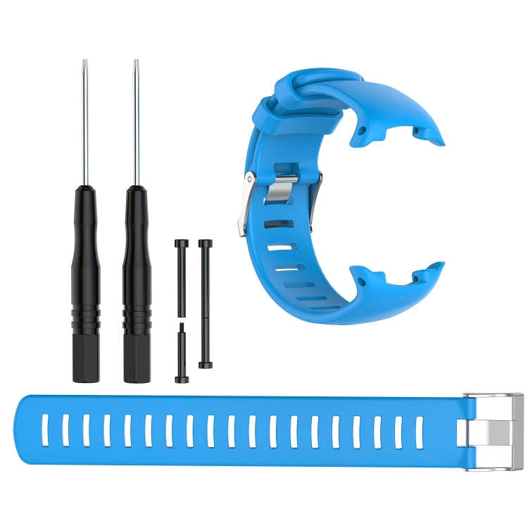 For Sunnto D4 / D4i Novo Diving Watch Silicone Watch Band with Extension Strap(Sky Blue)