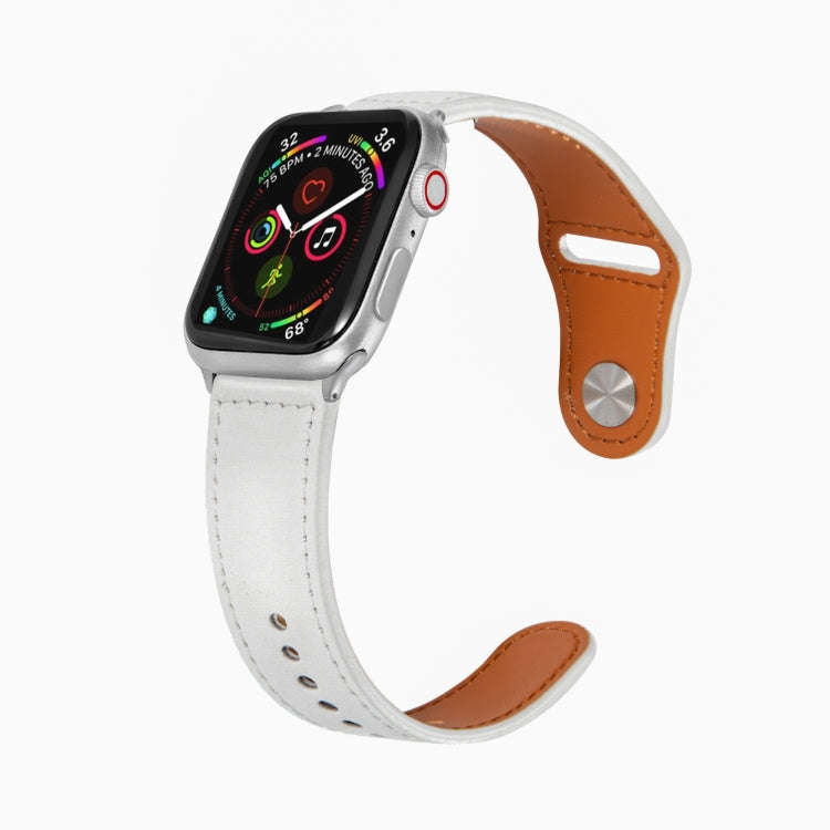 Nail Silver Buckle Leather Watch Band For Apple Watch Ultra 49mm&Watch Ultra 2 49mm / Series 9&8&...