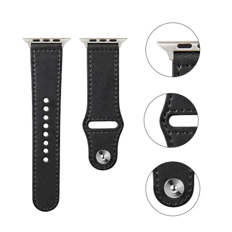 Nail Silver Buckle Leather Watch Band For Apple Watch Ultra 49mm&Watch Ultra 2 49mm / Series 9&8&...