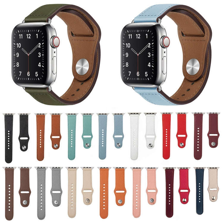 Nail Silver Buckle Leather Watch Band For Apple Watch Ultra 49mm&Watch Ultra 2 49mm / Series 9&8&...