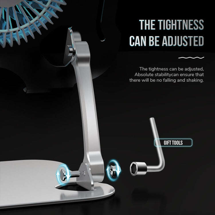 R-JUST BJ01-5 Laptop Foldable Lift Bracket with Fan(Silver)