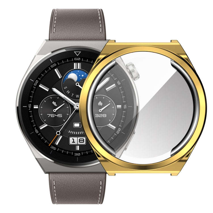 For Huawei Watch GT3 Pro 43mm Electroplating Full Coverage TPU Watch Case(Gold)