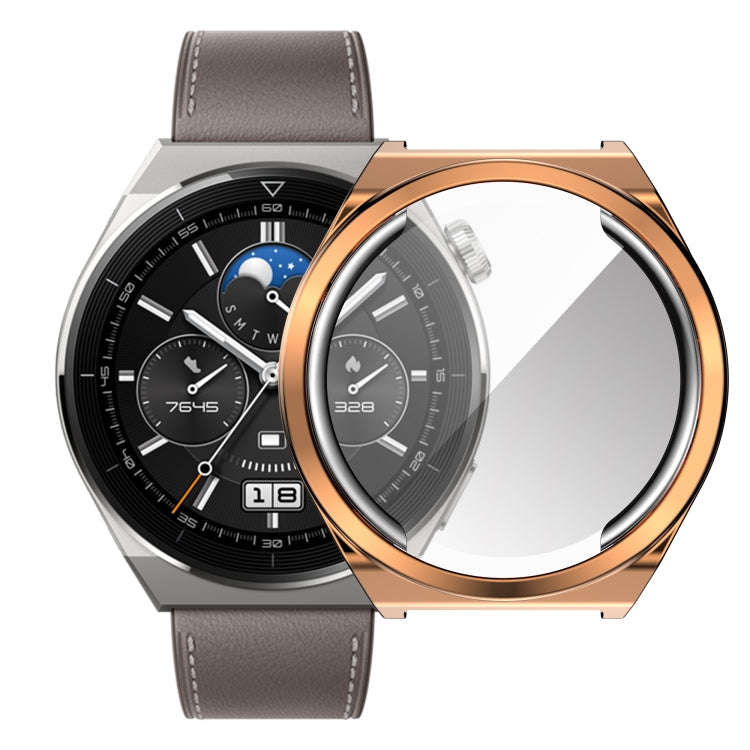 For Huawei Watch GT3 Pro 43mm Electroplating Full Coverage TPU Watch Case(Rose Gold)