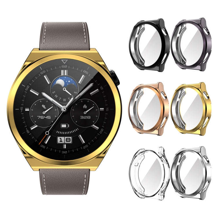 For Huawei Watch GT3 Pro 43mm Electroplating Full Coverage TPU Watch Case(Gold)