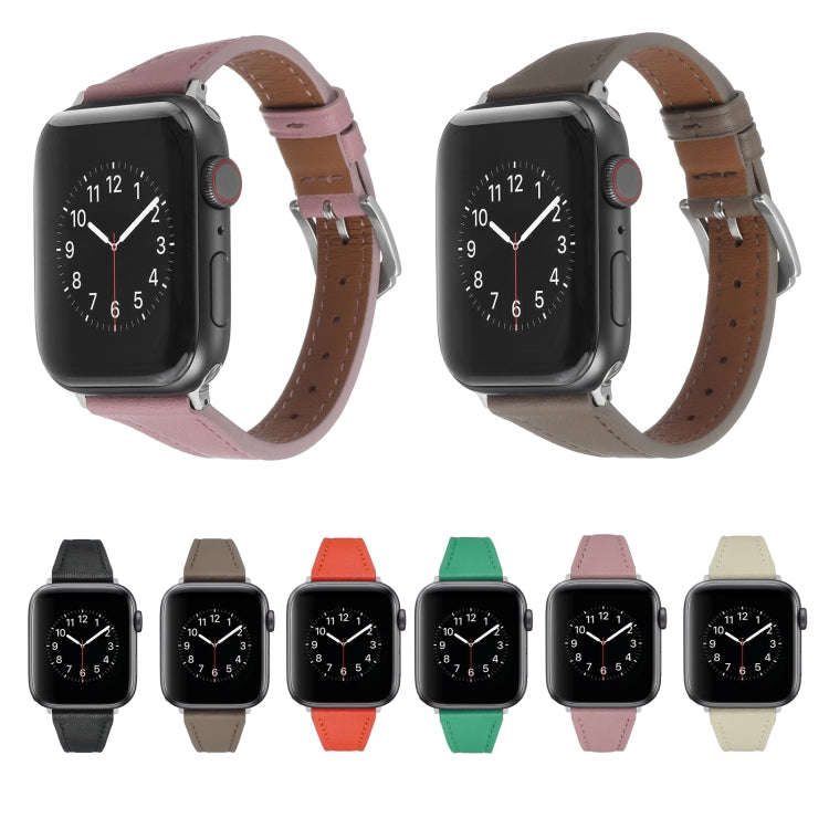 Genuine Leather Watch Band For Apple Watch Series 9&8&7 41mm / SE 3&SE 2&6&SE&5&4 40mm / 3&2&1 38...