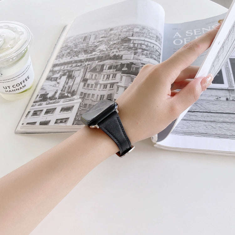 Genuine Leather Watch Band For Apple Watch Series 9&8&7 41mm / SE 3&SE 2&6&SE&5&4 40mm / 3&2&1 38...