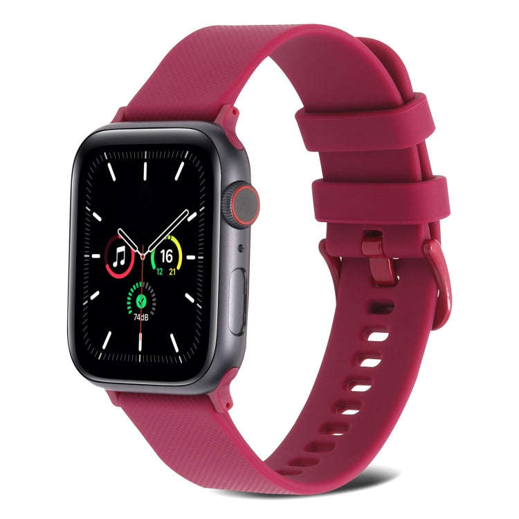 Plain Weave Silicone Watch Band For Apple Watch Series 9&8&7 41mm / SE 3&SE 2&6&SE&5&4 40mm / 3&2...