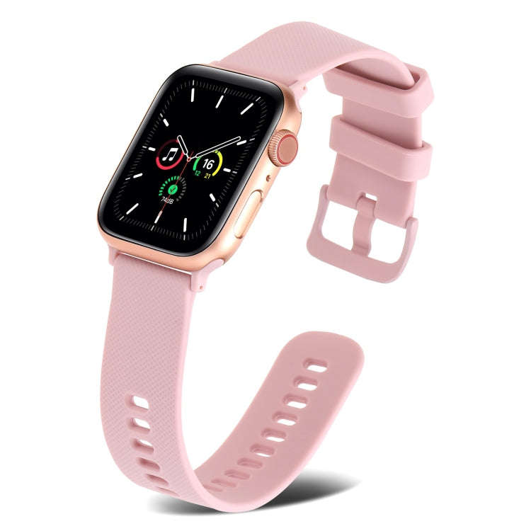 Plain Weave Silicone Watch Band For Apple Watch Series 9&8&7 41mm / SE 3&SE 2&6&SE&5&4 40mm / 3&2...