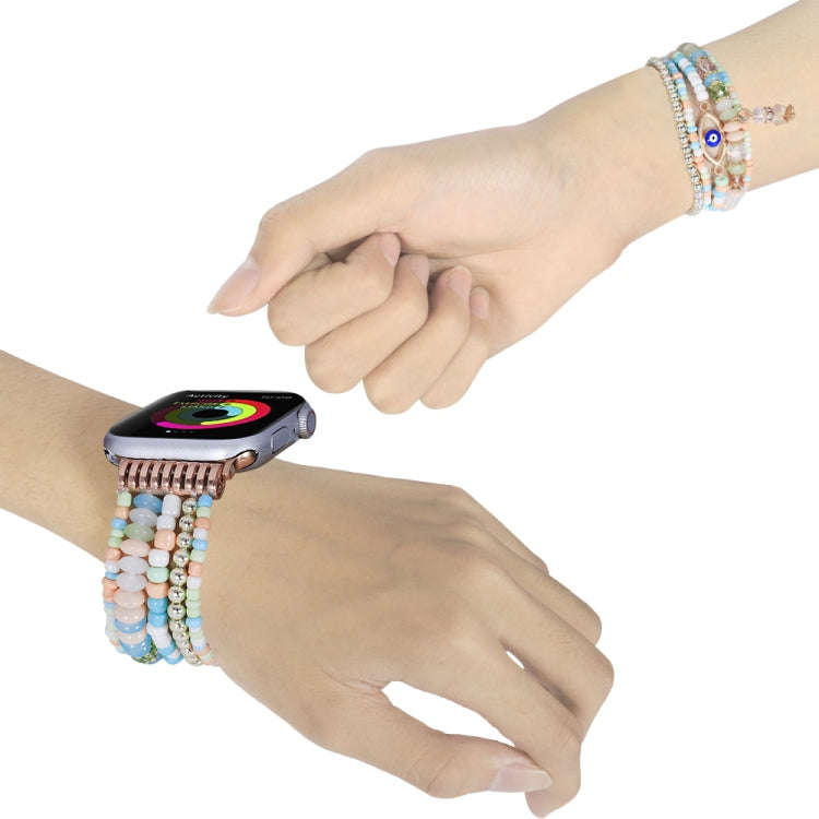 Eye Bead Chain Watch Band For Apple Watch Series 9&8&7 41mm / SE 3&SE 2&6&SE&5&4 40mm / 3&2&1 38m...