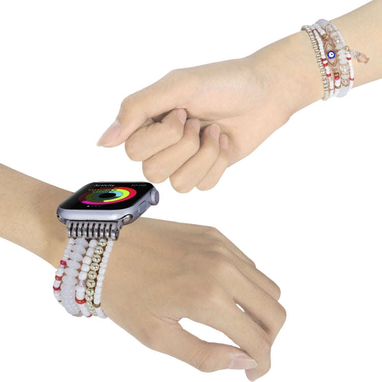 Eye Bead Chain Watch Band For Apple Watch Series 9&8&7 41mm / SE 3&SE 2&6&SE&5&4 40mm / 3&2&1 38m...