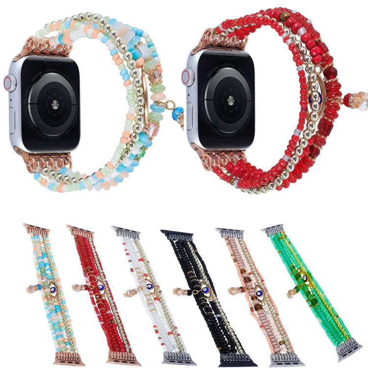 Eye Bead Chain Watch Band For Apple Watch Series 9&8&7 41mm / SE 3&SE 2&6&SE&5&4 40mm / 3&2&1 38m...