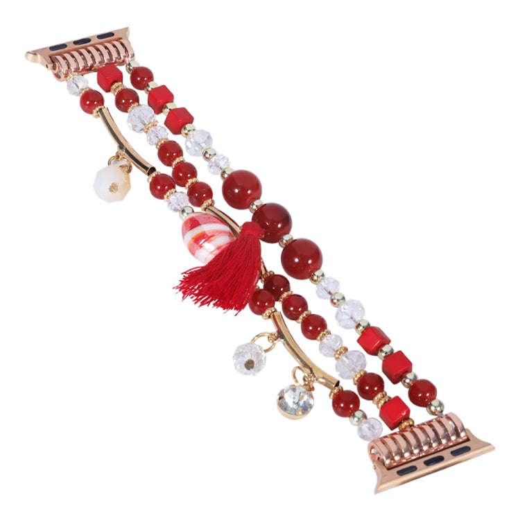 Round Bead Chain Watch Band For Apple Watch Series 9&8&7 41mm / SE 3&SE 2&6&SE&5&4 40mm / 3&2&1 3...