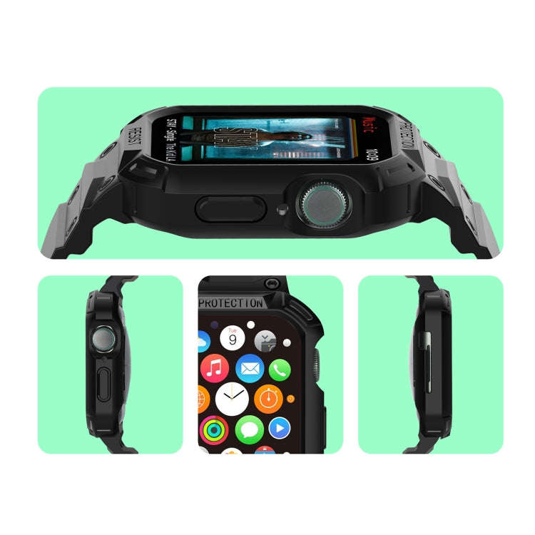 Integrated TPU Watch Band For Apple Watch Series 9&8&7 41mm / SE 3&SE 2&6&SE&5&4 40mm / 3&2&1 38m...
