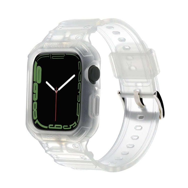 Integrated TPU Watch Band For Apple Watch Series 8&7 45mm / SE 2&6&SE&5&4 44mm / 3&2&1 42mm(Frost...