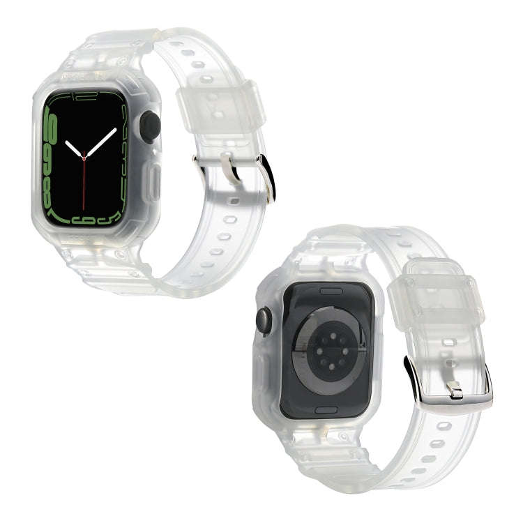 Integrated TPU Watch Band For Apple Watch Series 8&7 45mm / SE 2&6&SE&5&4 44mm / 3&2&1 42mm(Frost...