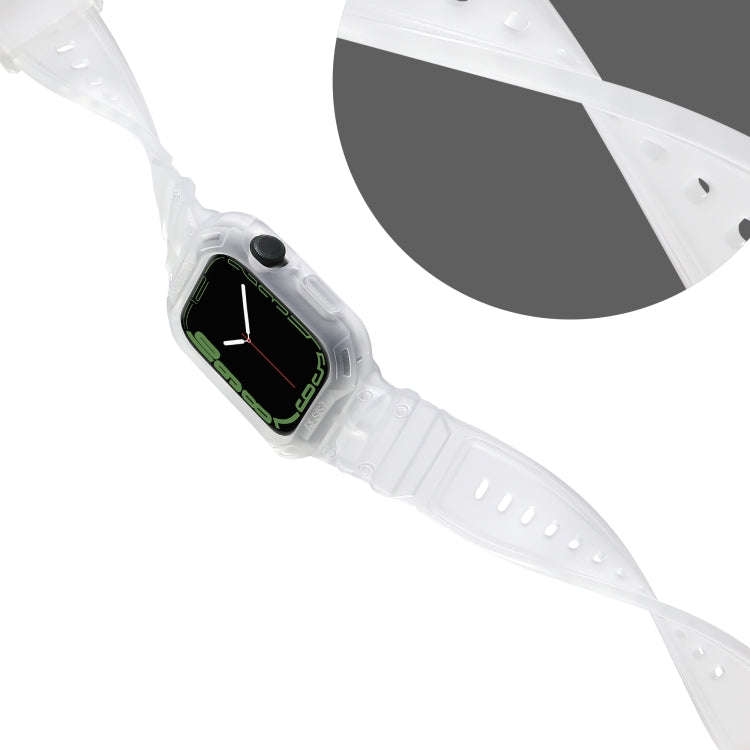 Integrated TPU Watch Band For Apple Watch Series 8&7 45mm / SE 2&6&SE&5&4 44mm / 3&2&1 42mm(Frost...