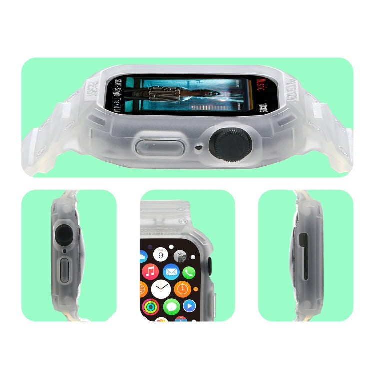 Integrated TPU Watch Band For Apple Watch Series 8&7 45mm / SE 2&6&SE&5&4 44mm / 3&2&1 42mm(Frost...