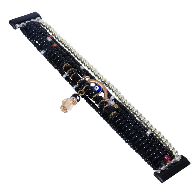 For Fitbit Versa 3 / Sense Eye Bead Chain Watch Band(Black)