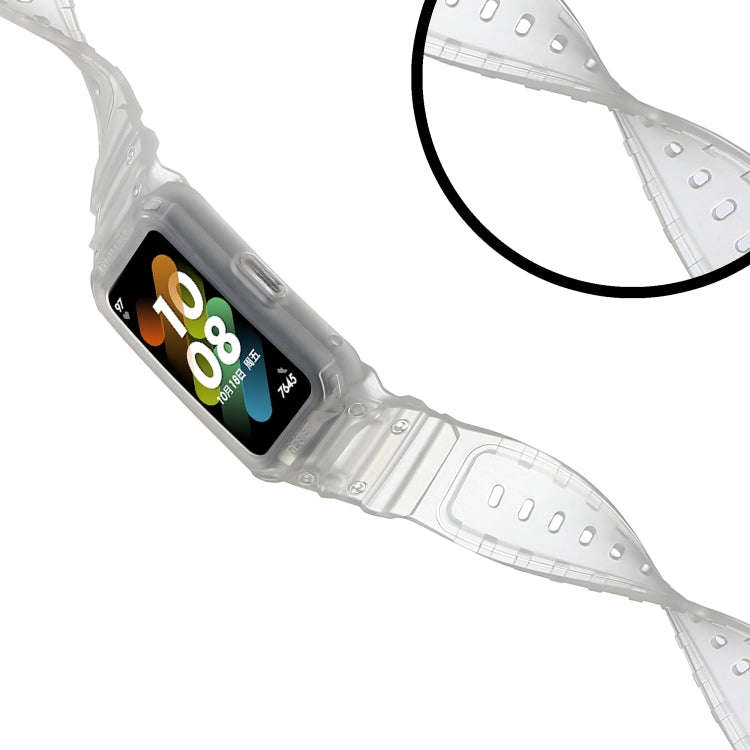 For Huawei Band 7 / 6 / Honor Band 6 Integrated TPU Watch Band(Frosted Transparent)