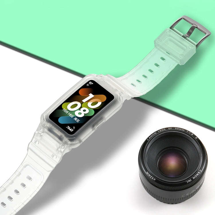 For Huawei Band 7 / 6 / Honor Band 6 Integrated TPU Watch Band(Frosted Transparent)