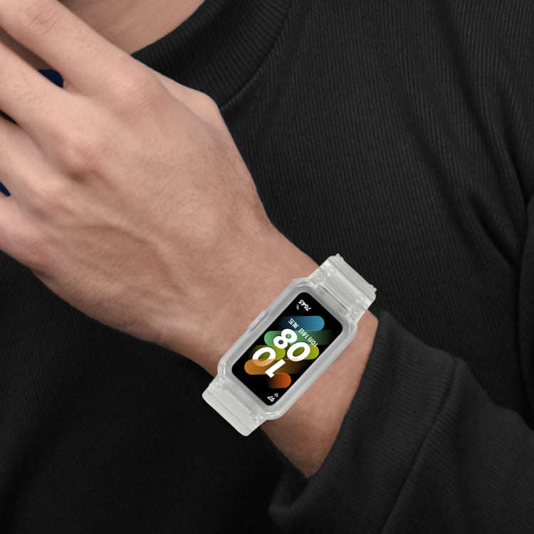 For Huawei Band 7 / 6 / Honor Band 6 Integrated TPU Watch Band(Frosted Transparent)