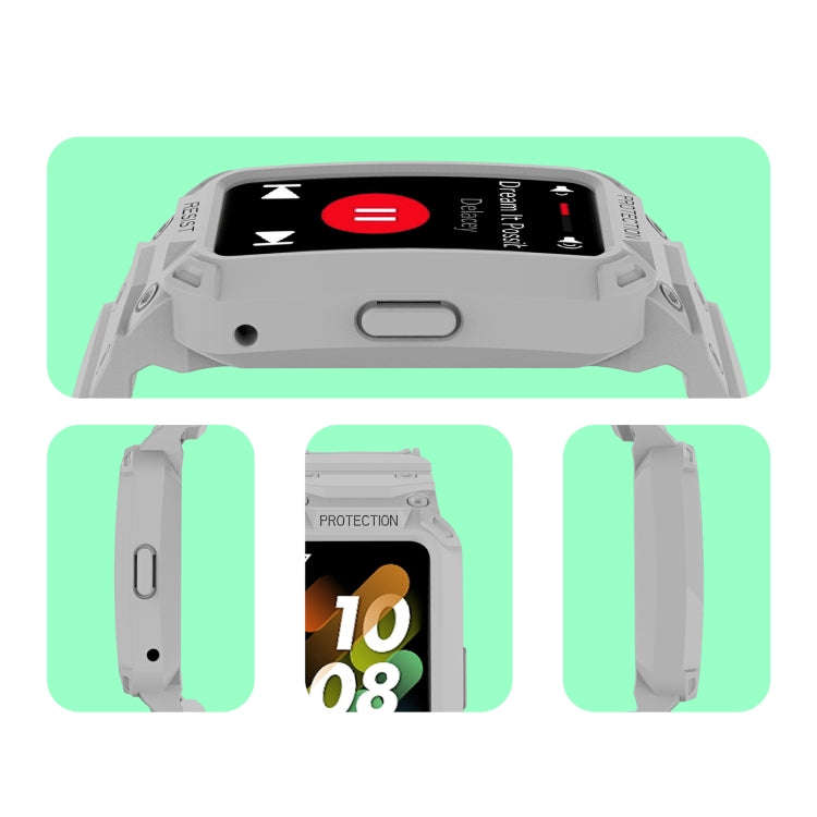 For Huawei Band 7 / 6 / Honor Band 6 Integrated TPU Watch Band(Light Grey)