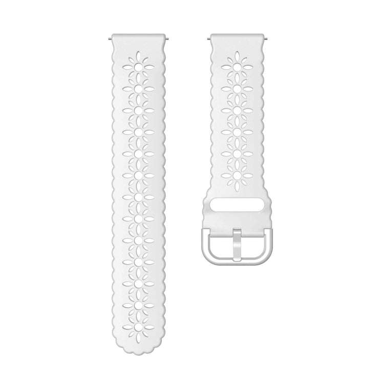 For Huawei Watch GT 3 Pro 22mm Plum Blossom Hollowed Silicone Watch Band(White)