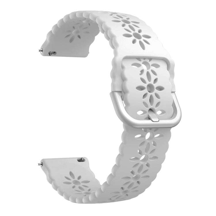 For Huawei Watch GT 3 Pro 22mm Plum Blossom Hollowed Silicone Watch Band(White)
