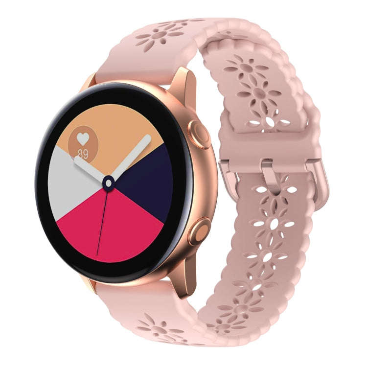 For Huawei Watch GT 3 Pro 22mm Plum Blossom Hollowed Silicone Watch Band(Pink)