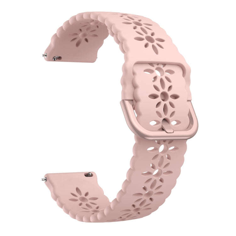 For Huawei Watch GT 3 Pro 22mm Plum Blossom Hollowed Silicone Watch Band(Pink)