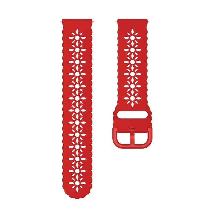 For Huawei Watch GT 3 Pro 22mm Plum Blossom Hollowed Silicone Watch Band(Red)