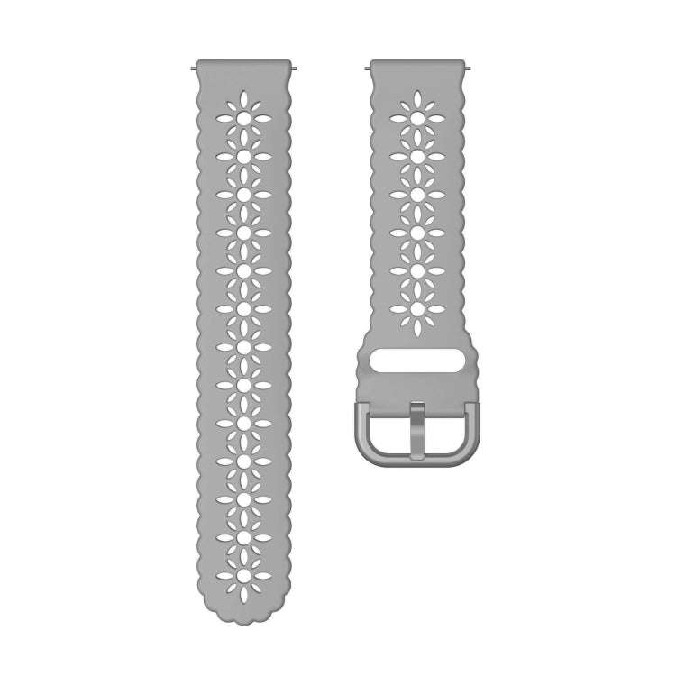 For Huawei Watch GT 3 Pro 22mm Plum Blossom Hollowed Silicone Watch Band(Light Grey)