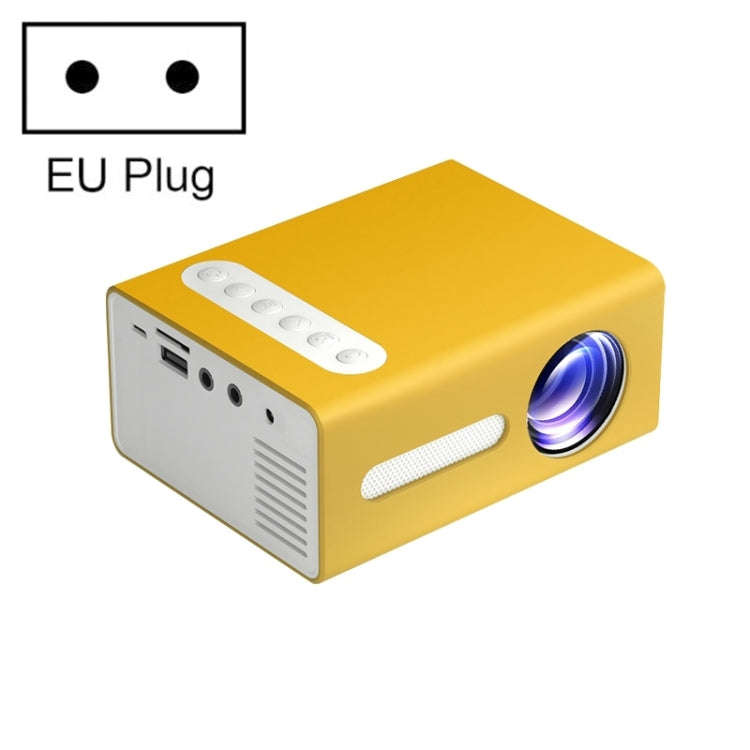 T300 25ANSI LED Portable Home Multimedia Game Projector, Plug Type:EU Plug(Yellow)