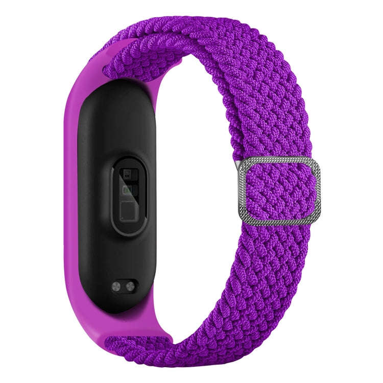 For Xiaomi Mi Band 7 Adjustable Nylon Braided Elasticity Watch Band(Purple)