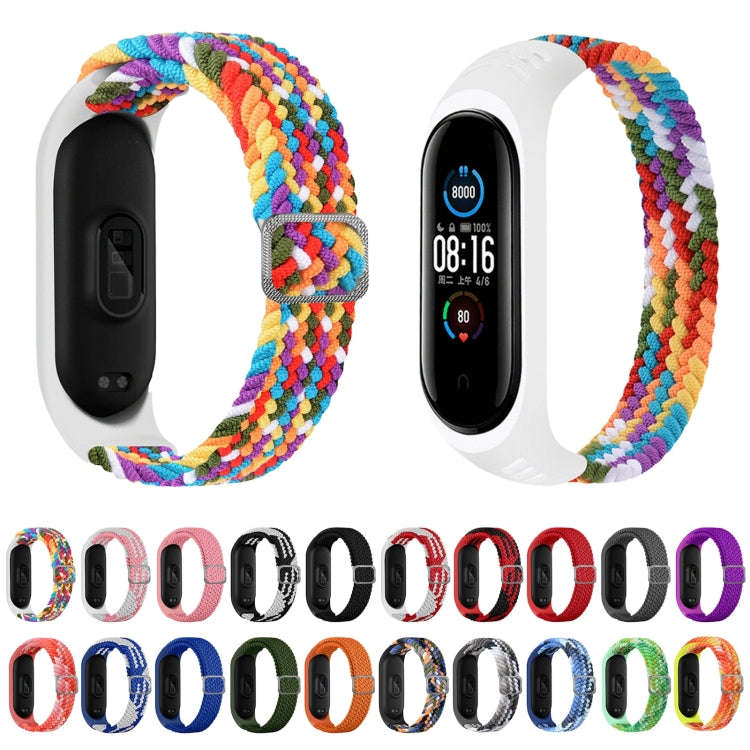 For Xiaomi Mi Band 7 Adjustable Nylon Braided Elasticity Watch Band(Blue)