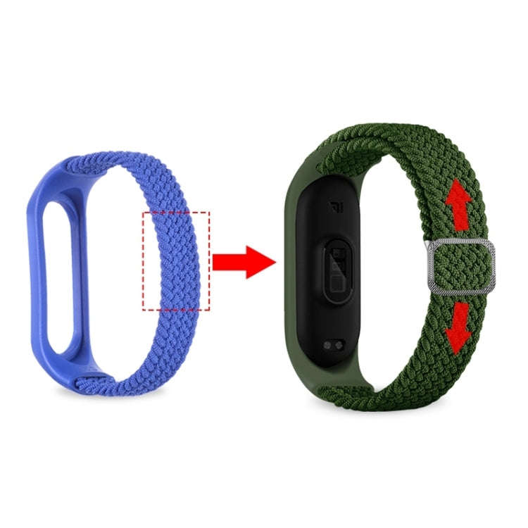 For Xiaomi Mi Band 7 Adjustable Nylon Braided Elasticity Watch Band(Blue)