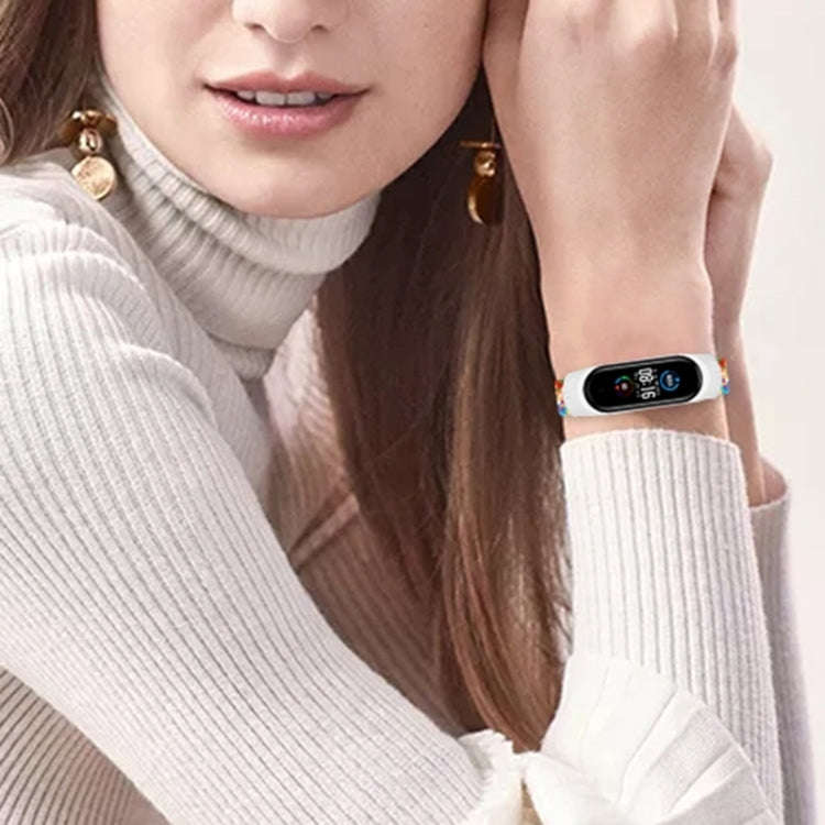 For Xiaomi Mi Band 7 Adjustable Nylon Braided Elasticity Watch Band(Blue)