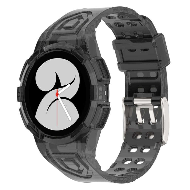 For Samsung Galaxy Watch4 Classic 46mm Silicone Integrated Watch Band(Transparent Black)