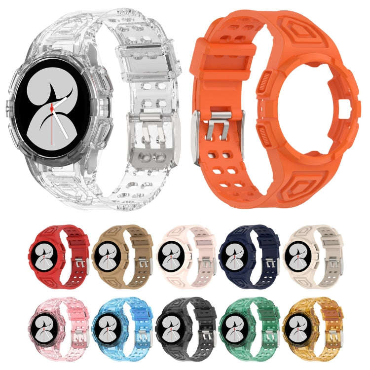 For Samsung Galaxy Watch4 Classic 46mm Silicone Integrated Watch Band(Transparent Black)