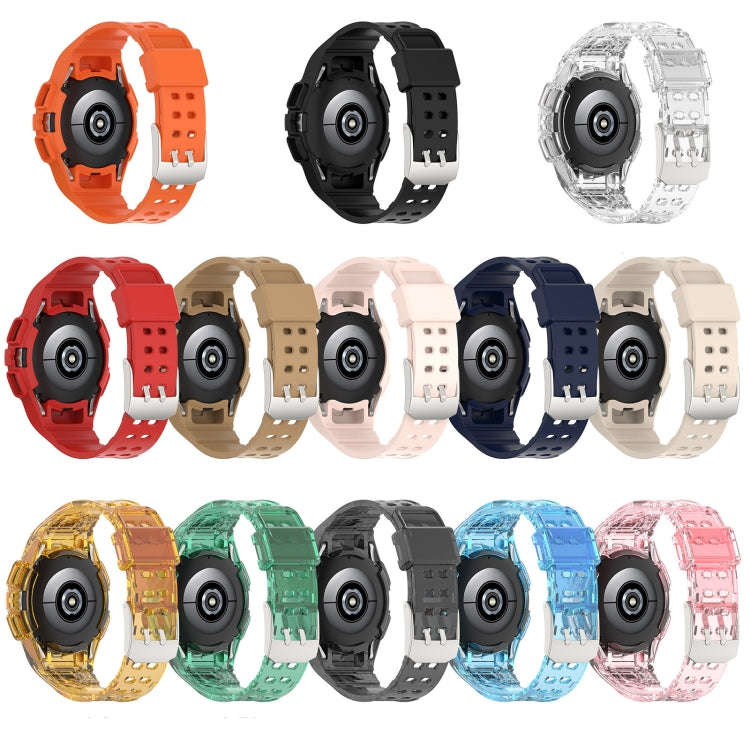 For Samsung Galaxy Watch4 Classic 46mm Silicone Integrated Watch Band(Transparent Black)