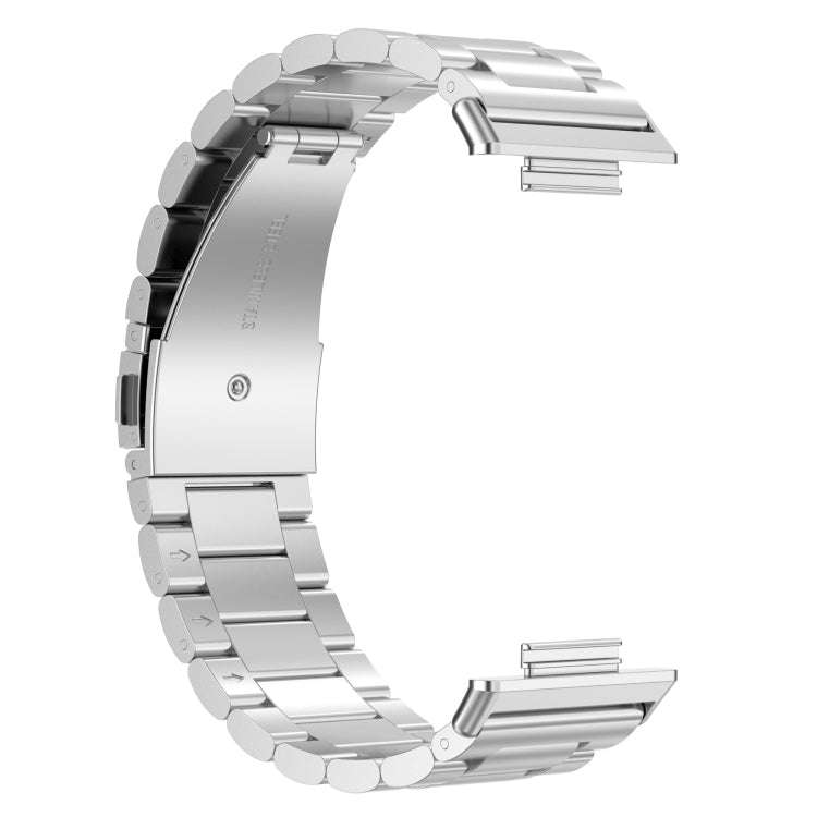 For Huawei Watch Fit 2 Three-bead Metal Stainless Steel Watch Band(Silver)