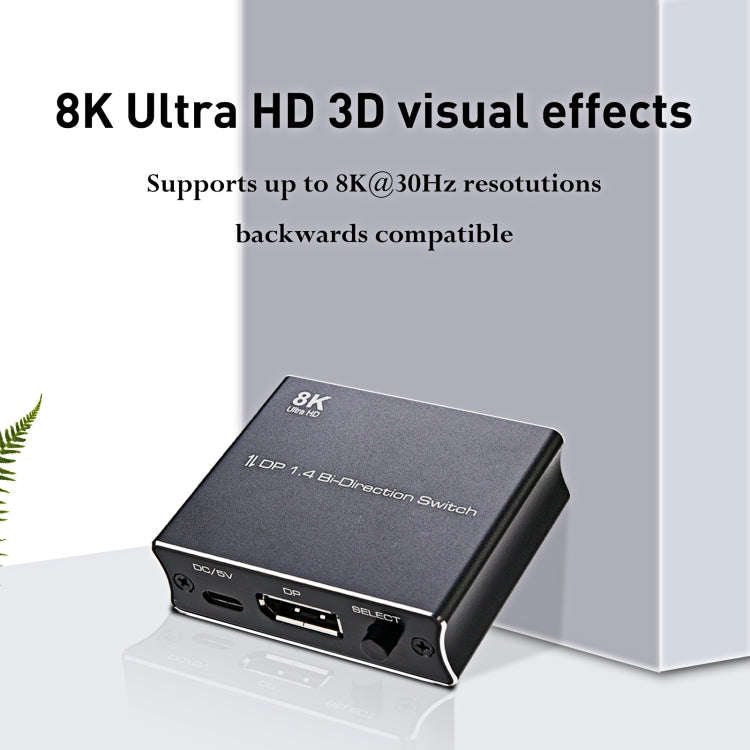 P80 8K Ultra HD DP1.4 Bi-direction Switch(Black)