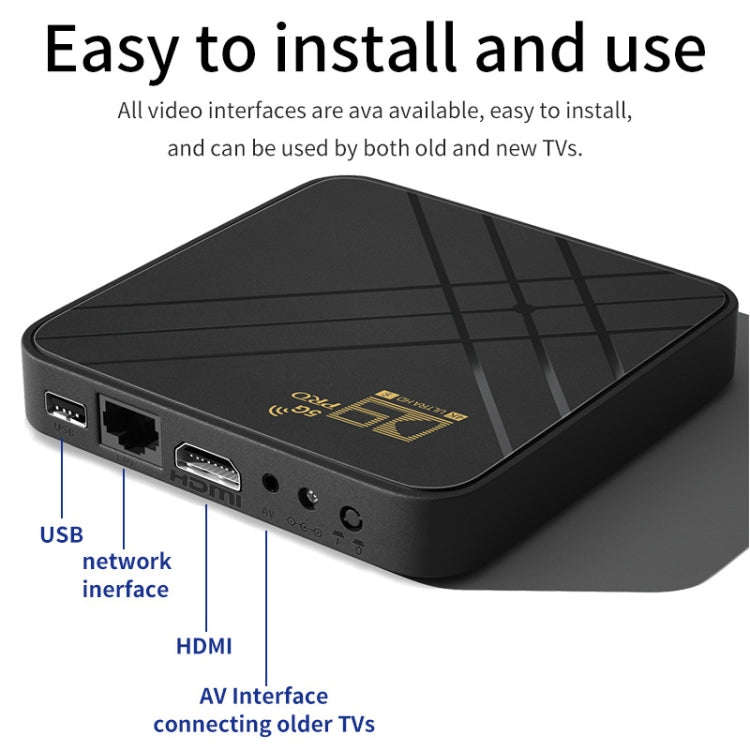 D9 PRO 2.4G/5G WIFI 4K HD Android TV Box, Memory:8GB+128GB(EU Plug)