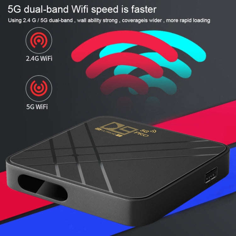 D9 PRO 2.4G/5G WIFI 4K HD Android TV Box, Memory:8GB+128GB(EU Plug)