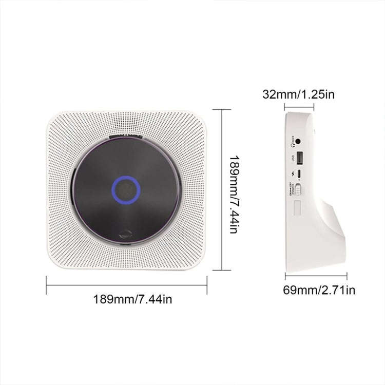 Kecag KC-806 2A Retro Bluetooth Music Disc Album CD Player, Specification:Plug-in Version(Blue)
