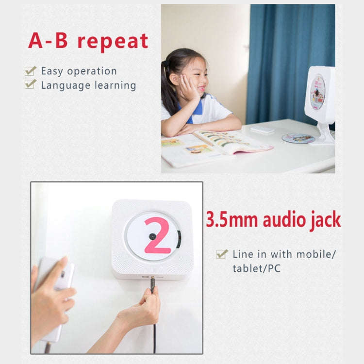 Kecag KC-808 6W Wall Mounted Bluetooth CD Player(White)