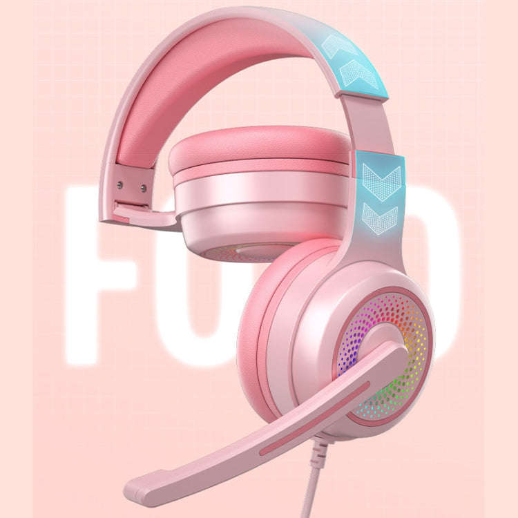 Y20 LED Bass Stereo PC Wired Gaming Headset with Microphone(White)